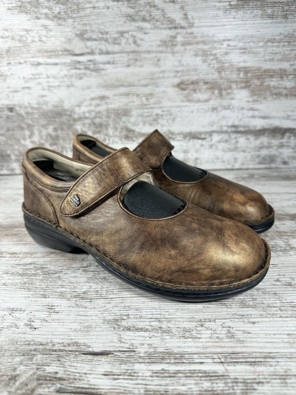 Women's Finn Comfort Laval Brown Leather Mary Jane Shoes Sz EUR 37/US 6.5 EUC!